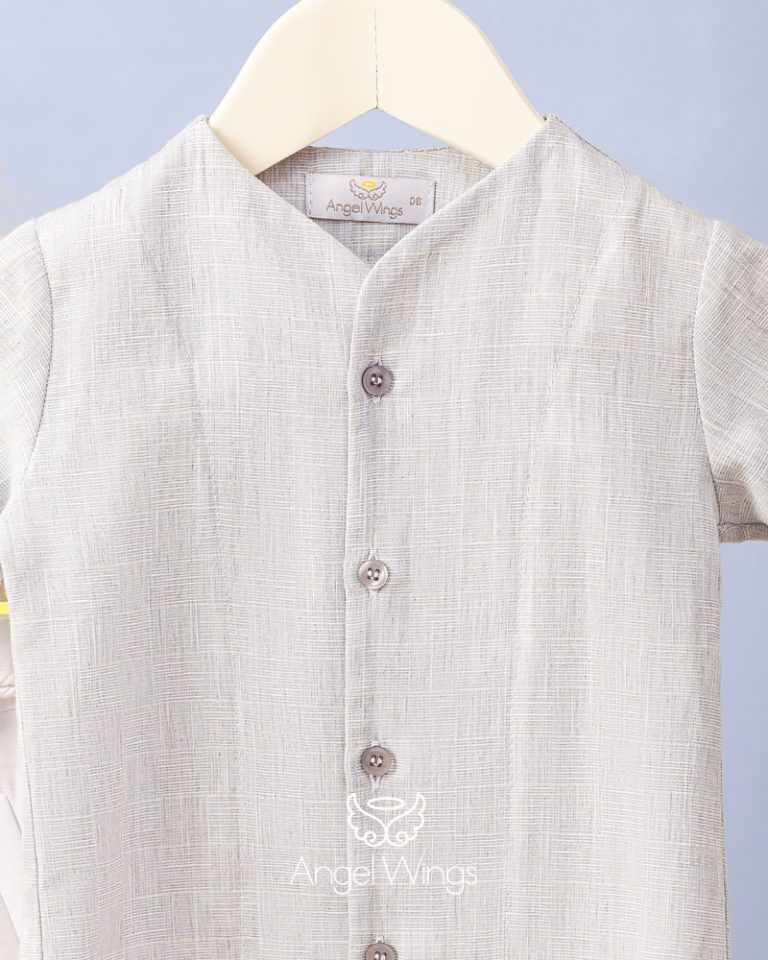 Βαπτιστικό Κοστουμάκι για Αγόρι Γκρι-Λευκό Patrick, 216 Angel Wings (4τμχ)