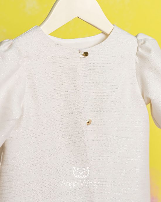 Βαπτιστικό Μπολερο για Κορίτσι Rasmir Off white "Bo plοom" 258 | Angel Wings