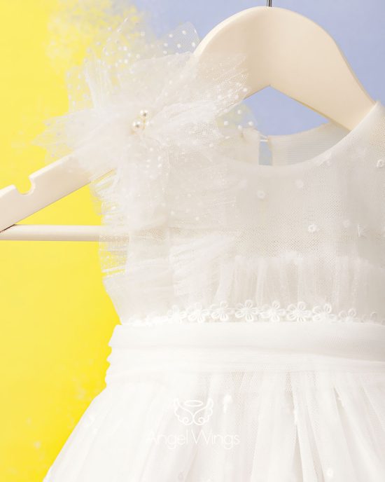 Βαπτιστικό Φορεματάκι Off White για Κορίτσι Alba 263 | Angel Wings