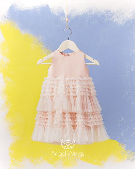 Βαπτιστικό Φορεματάκι Dusty Pink για Κορίτσι Valentina 277 | Angel Wings