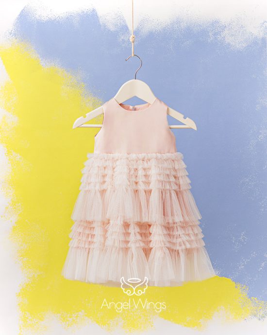 Βαπτιστικό Φορεματάκι Dusty Pink για Κορίτσι Valentina 277 | Angel Wings