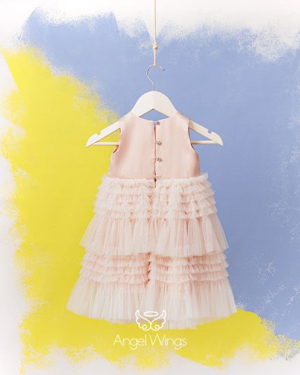 Βαπτιστικό Φορεματάκι Dusty Pink για Κορίτσι Valentina 277 | Angel Wings