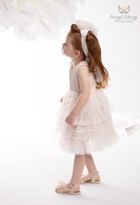 Βαπτιστικό Φορεματάκι Dusty Pink για Κορίτσι Valentina 277 | Angel Wings