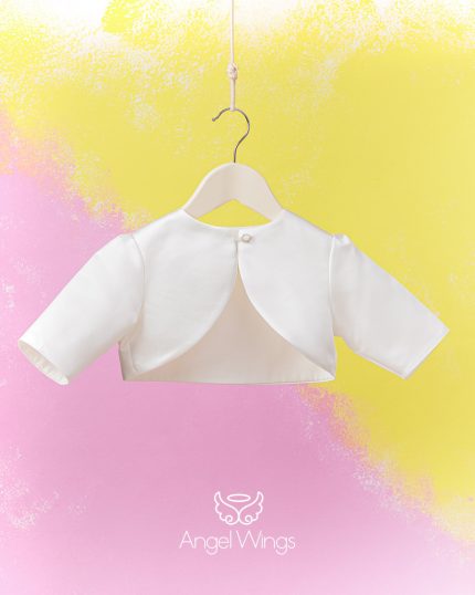 Βαπτιστικό Μπολερο για Κορίτσι Rasmir Off white "Bo plοom" 281 | Angel Wings