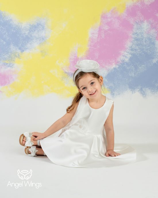 Βαπτιστικό Φορεματάκι Off White για Κορίτσι Amelie 296 | Angel Wings