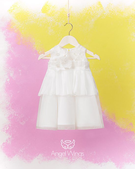 Βαπτιστικό Φορεματάκι Off White για Κορίτσι Elise 297 | Angel Wings