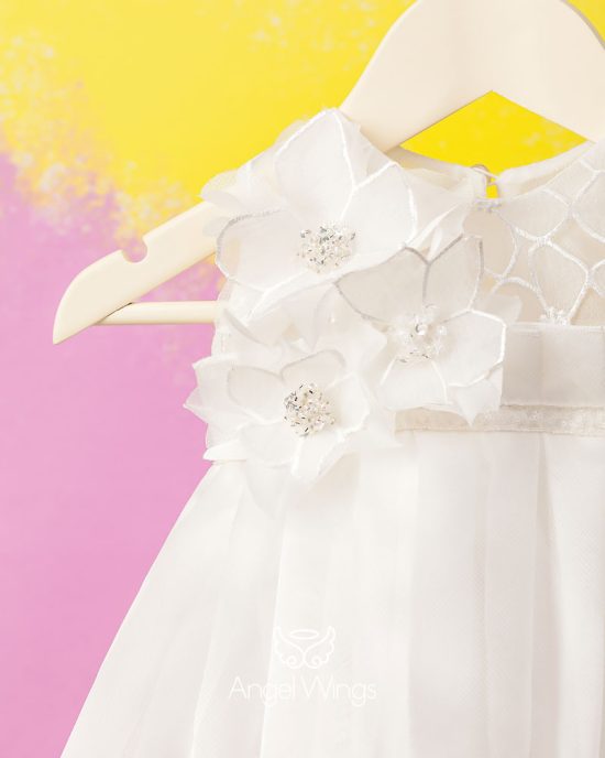 Βαπτιστικό Φορεματάκι Off White για Κορίτσι Elise 297 | Angel Wings