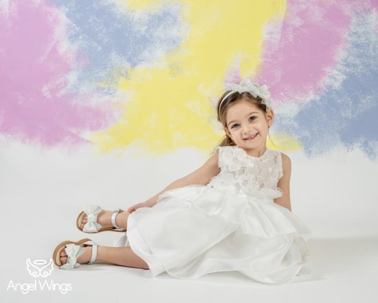 Βαπτιστικό Φορεματάκι Off White για Κορίτσι Elise 297 | Angel Wings