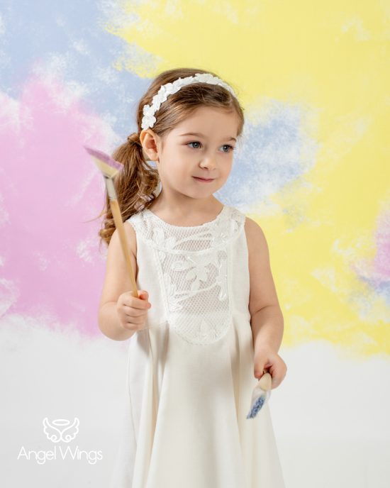 Βαπτιστικό Φορεματάκι Off White για Κορίτσι Alice 298 | Angel Wings