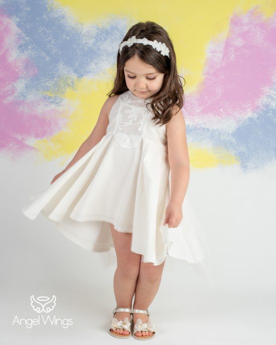 Βαπτιστικό Φορεματάκι Off White για Κορίτσι Alice 298 | Angel Wings