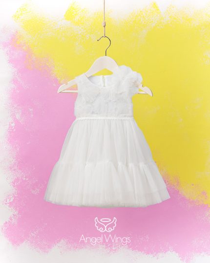 Βαπτιστικό Φορεματάκι Off White για Κορίτσι Sylvie 299 | Angel Wings