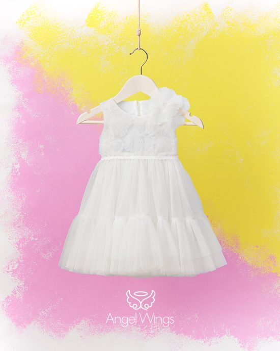 Βαπτιστικό Φορεματάκι Off White για Κορίτσι Sylvie 299 | Angel Wings