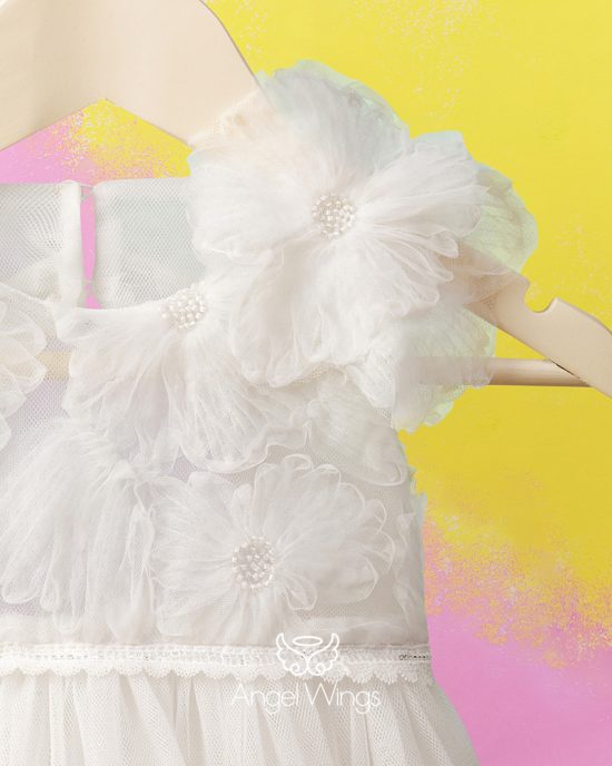 Βαπτιστικό Φορεματάκι Off White για Κορίτσι Sylvie 299 | Angel Wings