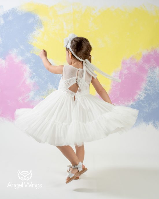 Βαπτιστικό Φορεματάκι Off White για Κορίτσι Sylvie 299 | Angel Wings