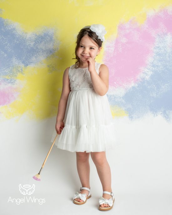Βαπτιστικό Φορεματάκι Off White για Κορίτσι Sylvie 299 | Angel Wings