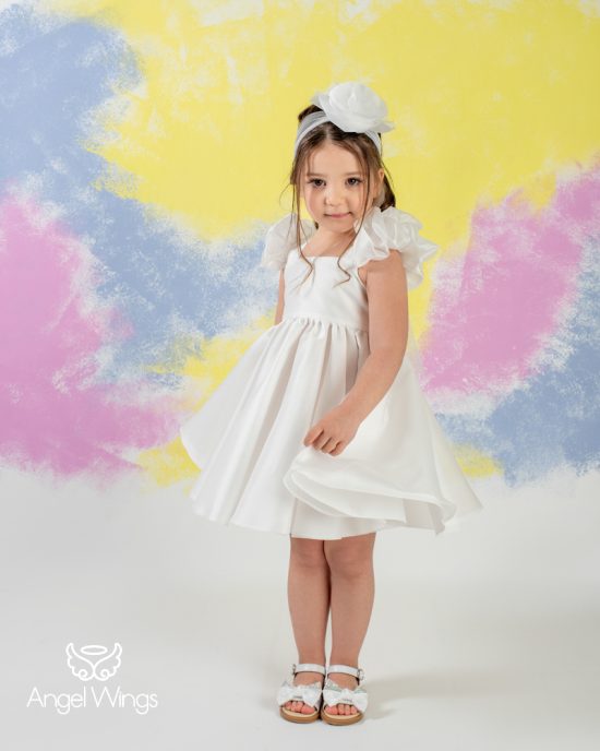 Βαπτιστικό Φορεματάκι Off White για Κορίτσι Brigitte 300 | Angel Wings