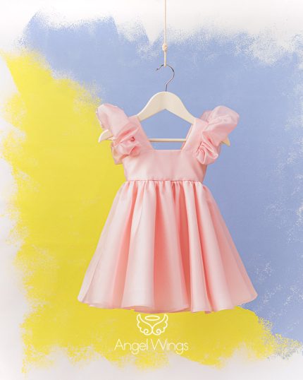 Βαπτιστικό Φορεματάκι Baby Pink για Κορίτσι Brigitte 300 | Angel Wings