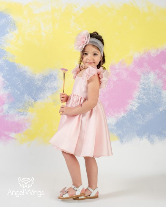Βαπτιστικό Φορεματάκι Baby Pink για Κορίτσι Brigitte 300 | Angel Wings