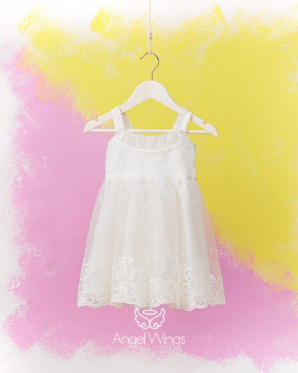Βαπτιστικό Φορεματάκι Off White για Κορίτσι Anais 301 | Angel Wings