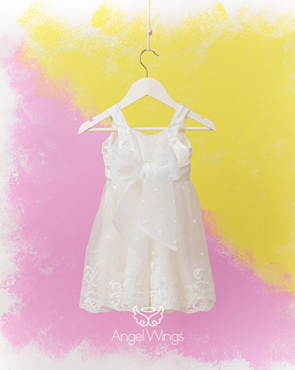 Βαπτιστικό Φορεματάκι Off White για Κορίτσι Anais 301 | Angel Wings
