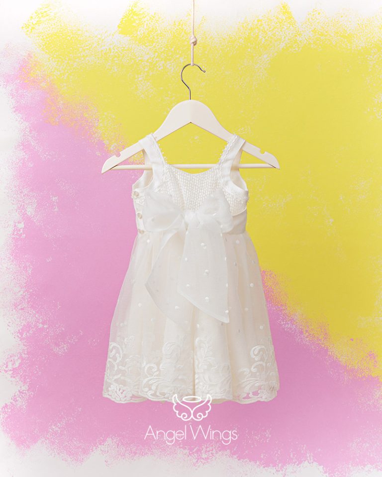 Βαπτιστικό Φορεματάκι Off White για Κορίτσι Anais 301 | Angel Wings