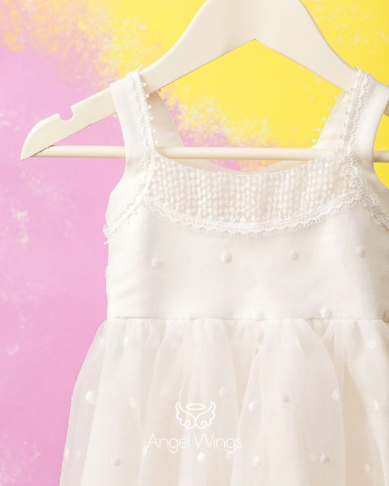 Βαπτιστικό Φορεματάκι Off White για Κορίτσι Anais 301 | Angel Wings