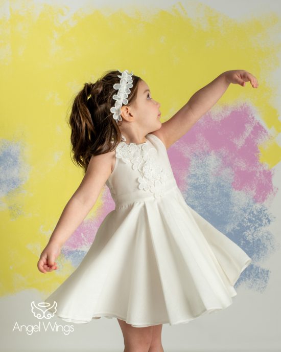 Βαπτιστικό Φορεματάκι Off White για Κορίτσι Sofie 302 | Angel Wings