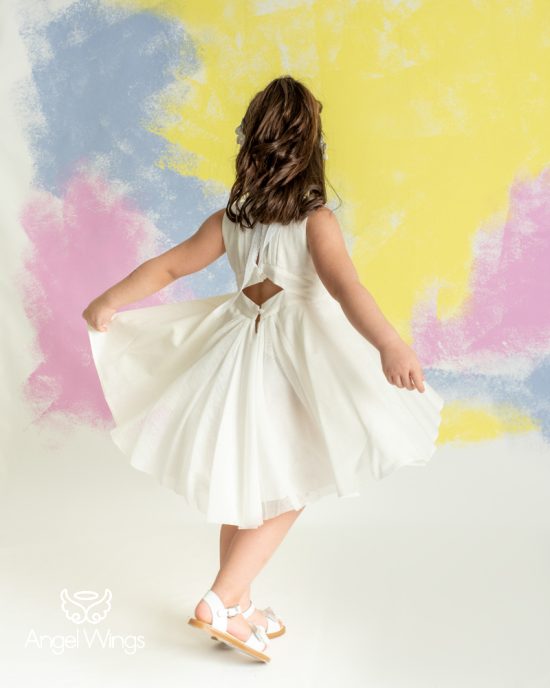 Βαπτιστικό Φορεματάκι Off White για Κορίτσι Sofie 302 | Angel Wings
