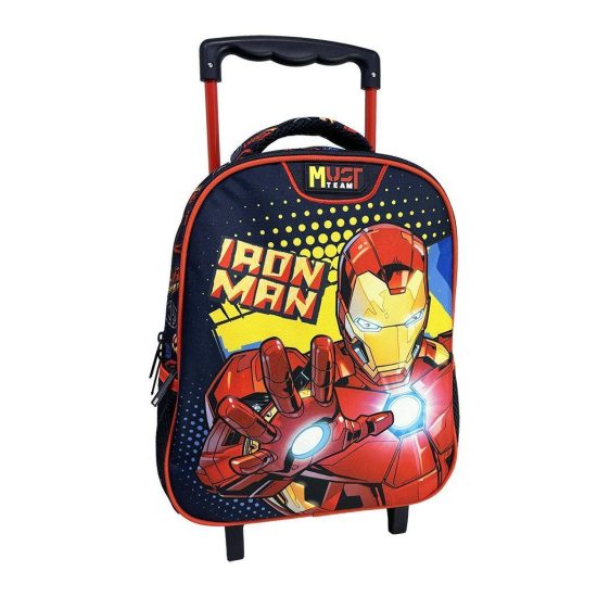 Σχολική Τσάντα Τρόλεϊ Νηπίου Avengers Iron Man Must Team 2 Θήκες (27x10x31cm) | Must 5205698751301