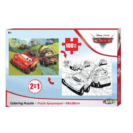 Παζλ Χρωματισμού Disney Cars 2 Όψεων 100 Τμχ (49x36εκ) | 5205698494840 Luna