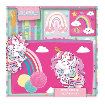 Σχολικό Σετ Unicorn 7 Τμχ. σε Pvc Τσαντάκι | 5205698609138 Must