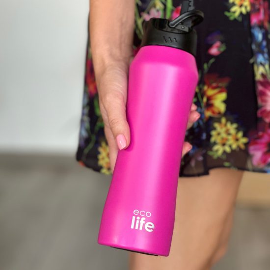Παγούρι Θερμός Pink Thermos 550ml | Eσωτερικό Καλαμάκι - Ecolife