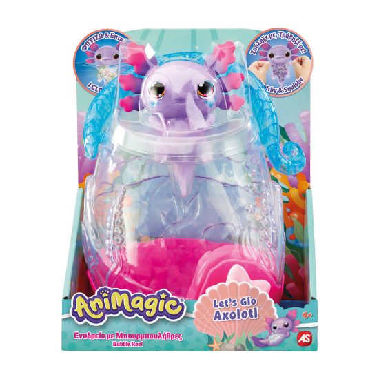 Animagic Φιγούρα Νερού Let's Glo Axolotl Ενυδρείο με Μπουρμπουλήθρες​  4+ - As Company