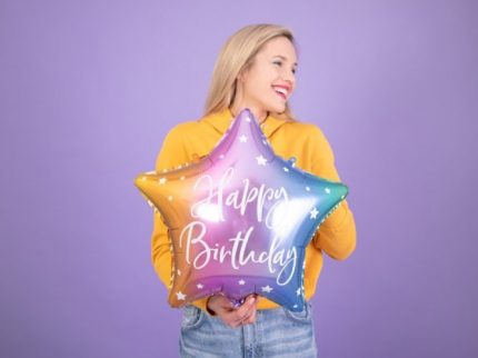 Μπαλόνι Αστέρι Happy Birthday Πολύχρωμο (40cm) | FB93-000
