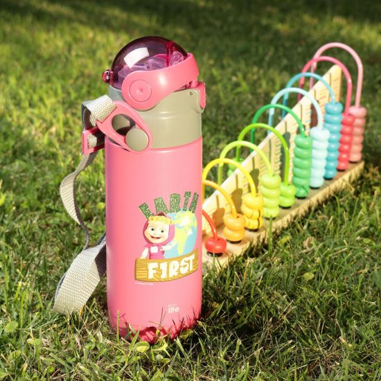 Παγούρι Θερμός Kids Thermos 'Masha - Earth First' 400ml Magenta - Ecolife