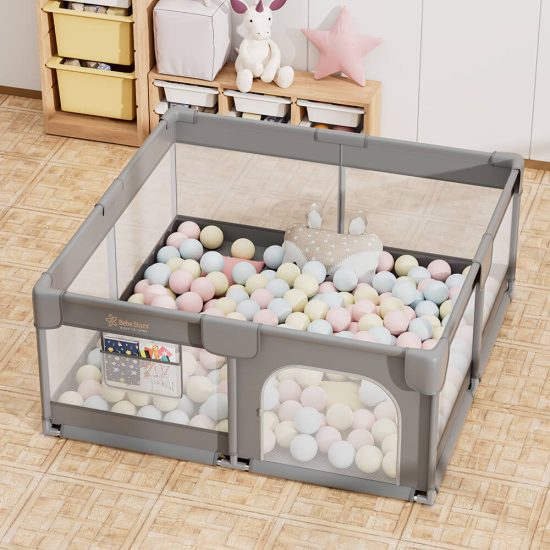 Πάρκο για μωρά τετράγωνο 150×150 Playzen Grey 880-100, Bebe Stars