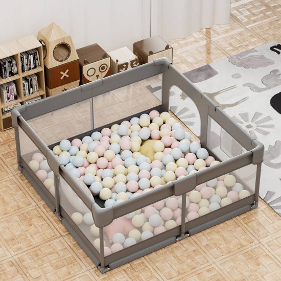 Πάρκο για μωρά τετράγωνο 150×150 Playzen Grey 880-100, Bebe Stars