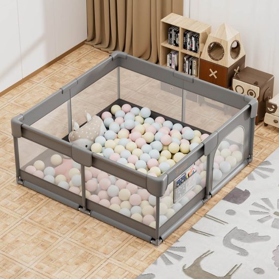 Πάρκο για μωρά τετράγωνο 150×150 Playzen Grey 880-100, Bebe Stars