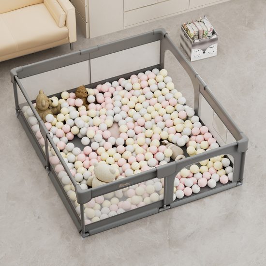 Πάρκο για Μωρά Ορθογώνιο 180×200 Playzen Grey 880-200, Bebe Stars