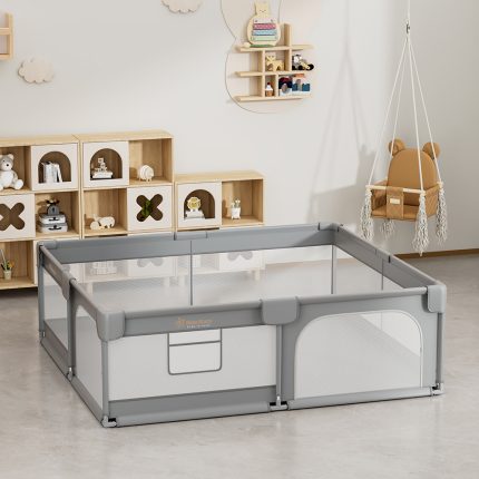 Πάρκο για Μωρά Ορθογώνιο 180×200 Playzen Grey 880-200, Bebe Stars