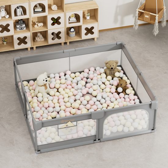 Πάρκο για Μωρά Ορθογώνιο 180×200 Playzen Grey 880-200, Bebe Stars