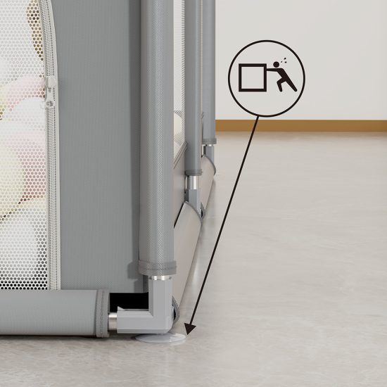 Πάρκο για Μωρά Ορθογώνιο 180×200 Playzen Grey 880-200, Bebe Stars