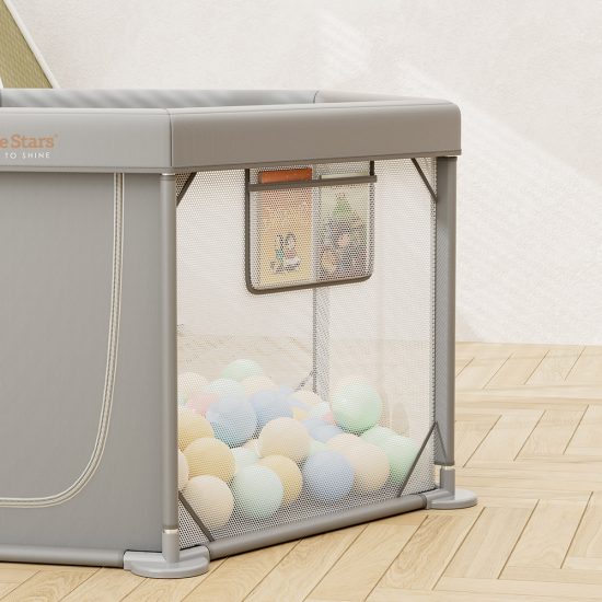 Παρκοκρέβατο Πολύγωνο Nestilo Grey 889-100, Bebe Stars
