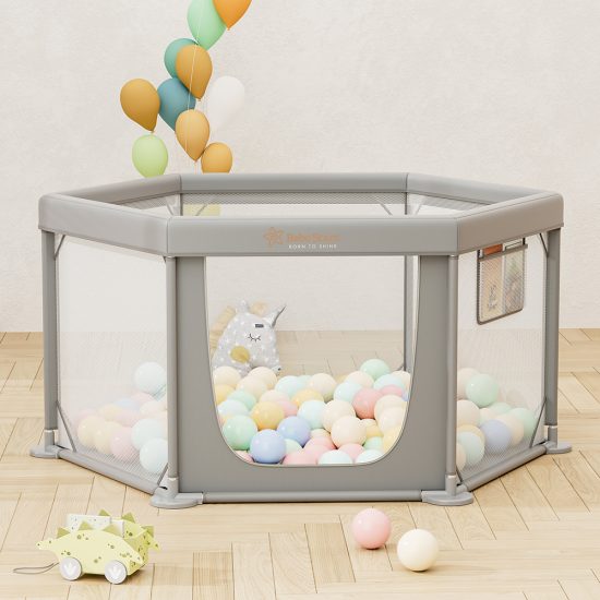 Παρκοκρέβατο Πολύγωνο Nestilo Grey 889-100, Bebe Stars