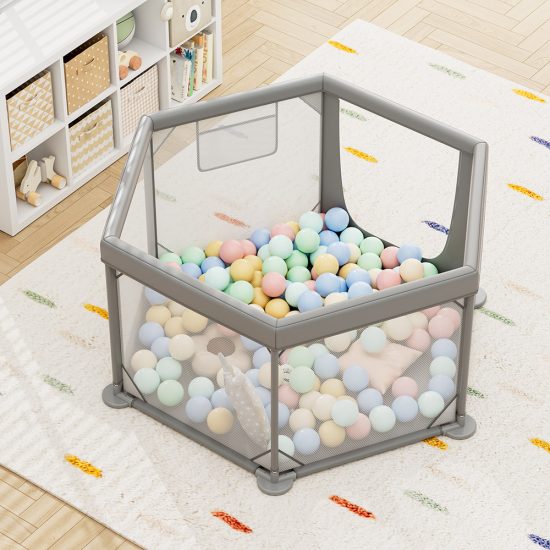 Παρκοκρέβατο Πολύγωνο Nestilo Grey 889-100, Bebe Stars