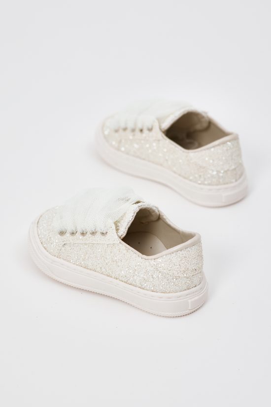 Χειροποίητο Βαπτιστικό Sneaker για Κορίτσι Περπατήματος Off White EV200A | Everkid