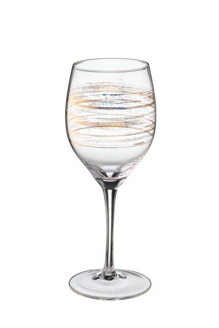 Ποτήρι Κρασιού με Χρυσές Λεπτομέριες 350ml | KR7130 Georgiou