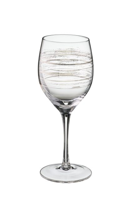 Ποτήρι Κρασιού με Ασημί Λεπτομέριες 350ml | KR7150 Georgiou
