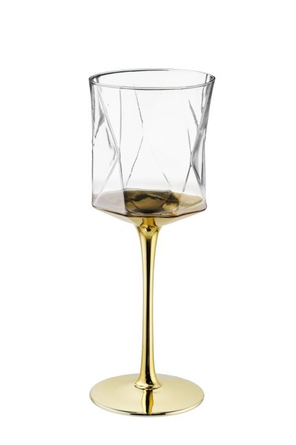 Ποτήρι Κρασιού με Χρυσό Φινίρισμα 350ml | KR7280 Georgiou