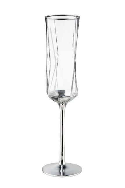 Ποτήρι Σαμπάνιας με Ασημί Φινίρισμα 220ml | KS7260 Georgiou